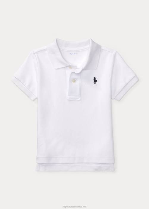 polo de algodón suave 02RH7890 bebé Ralph Lauren blanco