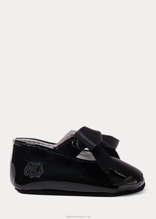 zapatilla briley de charol 02RH8136 bebé Ralph Lauren negro