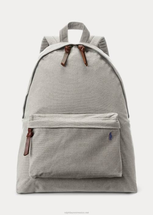 mochila de lona 02RH2390 hombres Ralph Lauren niebla gris