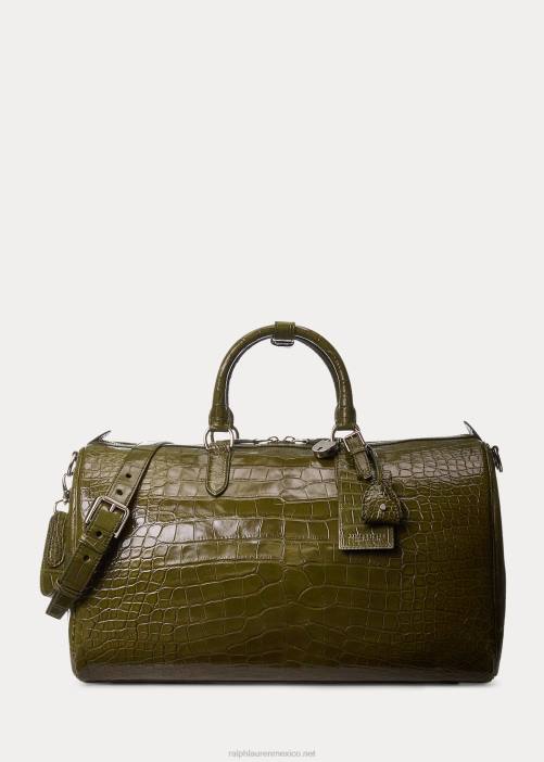 bolso boston de cocodrilo 02RH9012 hombres Ralph Lauren loden