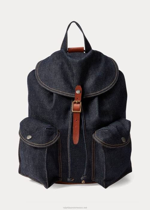 mochila vaquera 02RH5148 hombres Ralph Lauren índigo verdadero