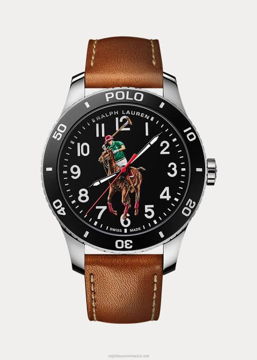 reloj polo esfera negra 02RH9742 hombres Ralph Lauren