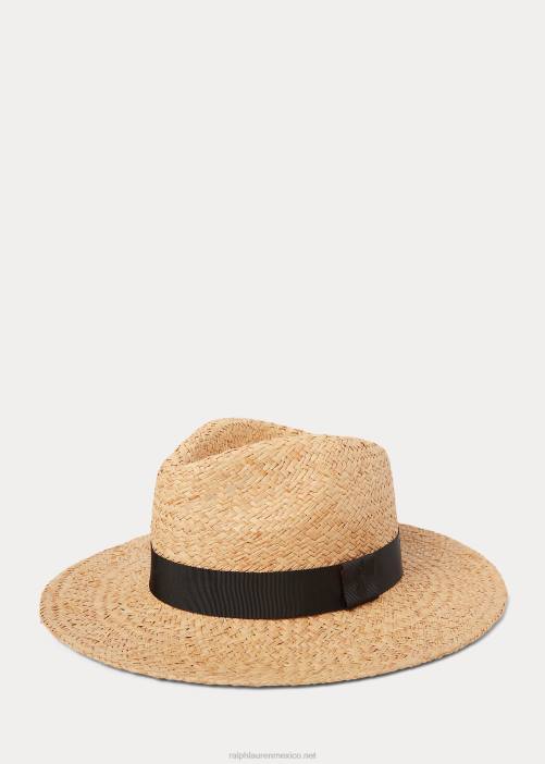 sombrero de rafia 02RH2448 hombres Ralph Lauren natural