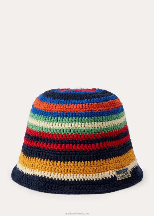 sombrero tejido a rayas 02RH2466 hombres Ralph Lauren