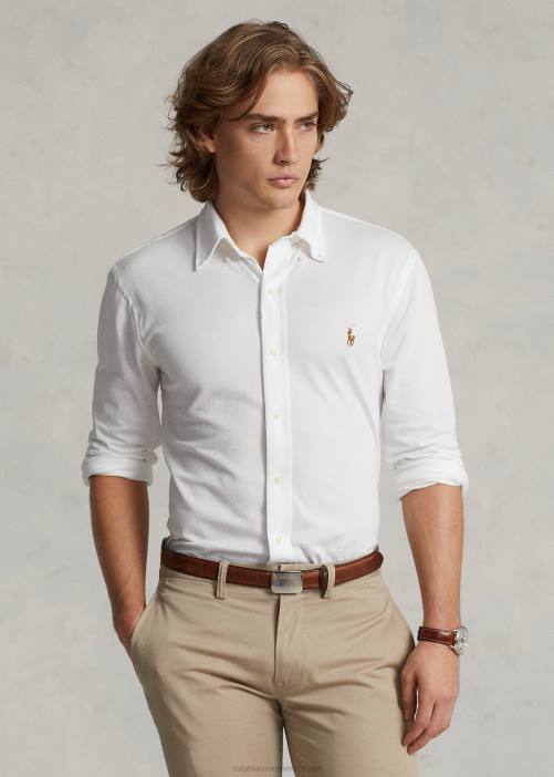 camisa de punto oxford 02RH899 hombres Ralph Lauren blanco