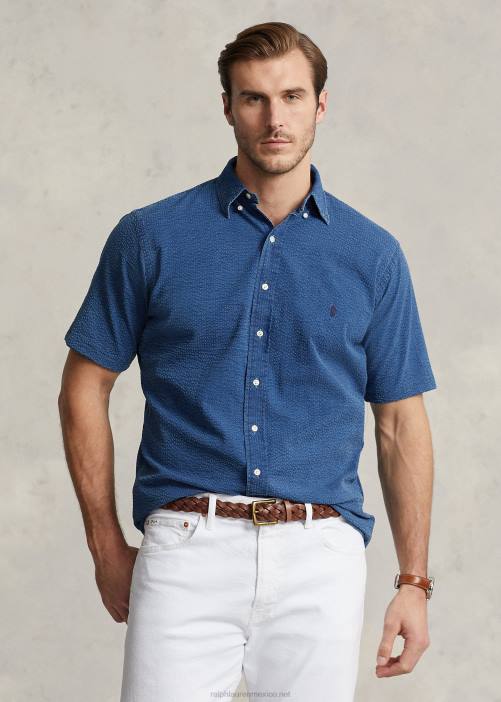 camisa de sirsaca 02RH1598 hombres Ralph Lauren índigo oscuro