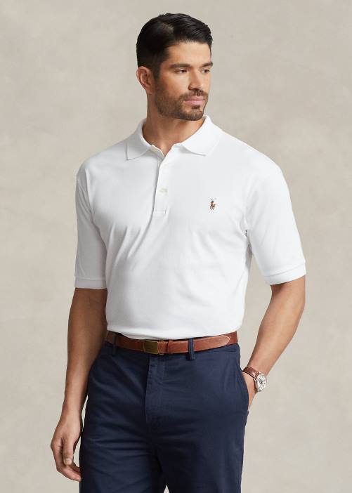 polo de algodón suave 02RH1532 hombres Ralph Lauren blanco