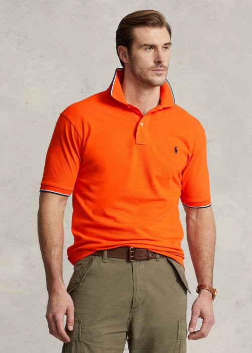 polo de malla 02RH1354 hombres Ralph Lauren vela naranja