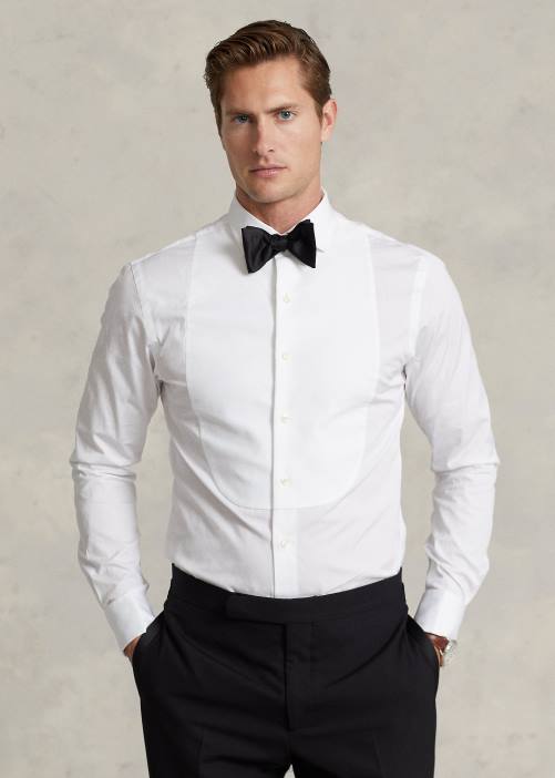 camisa de esmoquin slim fit 02RH740 hombres Ralph Lauren blanco