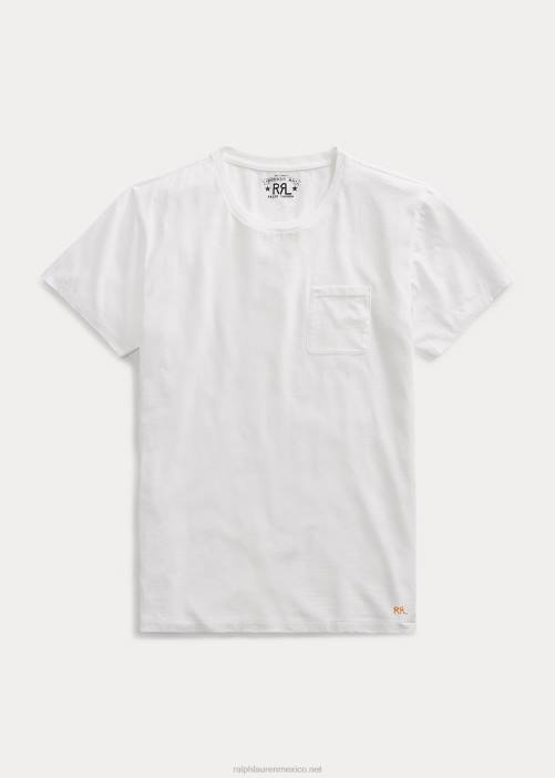 camiseta con bolsillo de jersey 02RH1694 hombres Ralph Lauren blanco