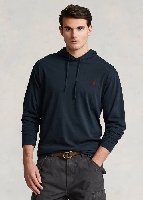 camiseta con capucha 02RH8397 hombres Ralph Lauren negro