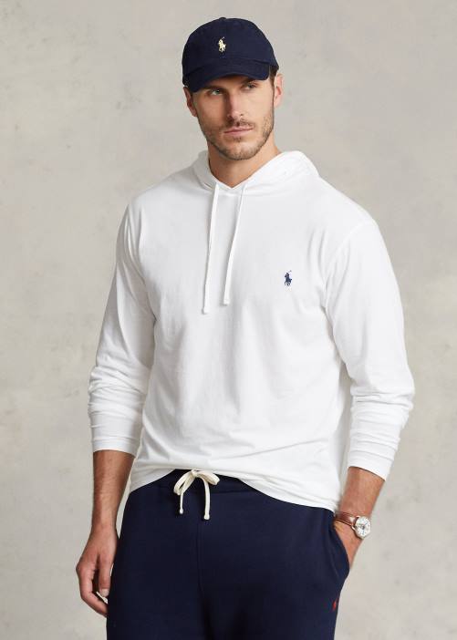 camiseta con capucha 02RH8400 hombres Ralph Lauren blanco