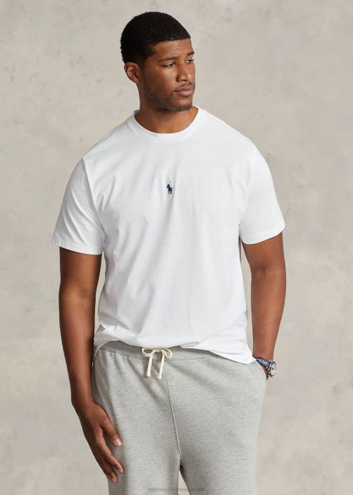 camiseta con cuello redondo 02RH1883 hombres Ralph Lauren blanco