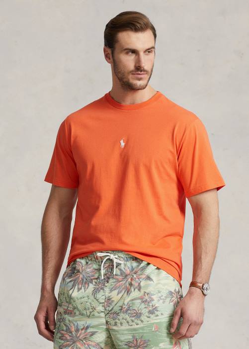 camiseta con cuello redondo 02RH1884 hombres Ralph Lauren cadmio