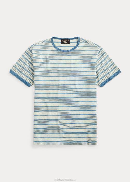 camiseta ringer a rayas 02RH1749 hombres Ralph Lauren índigo/crema