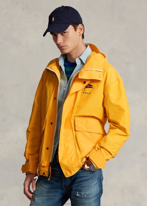 chamarra revestida con capucha 02RH1280 hombres Ralph Lauren impermeable amarillo