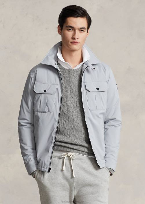 chaqueta repelente al agua 02RH8676 hombres Ralph Lauren canal gris