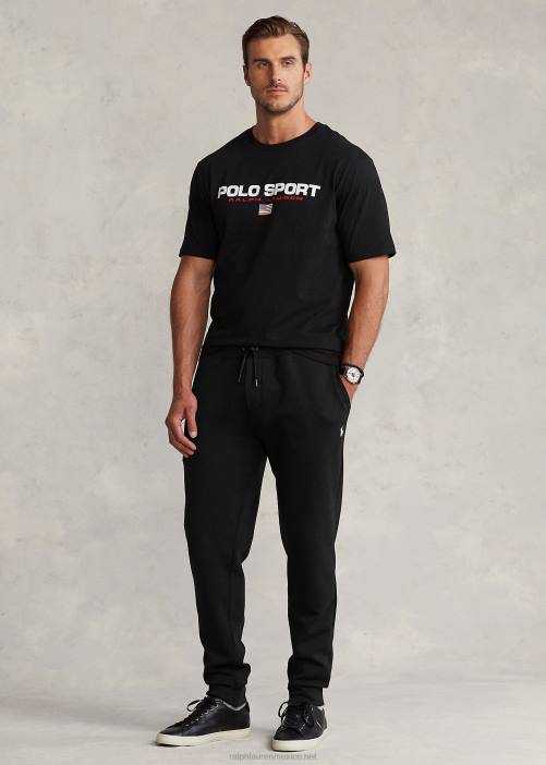 joggers de punto doble 02RH1529 hombres Ralph Lauren negro