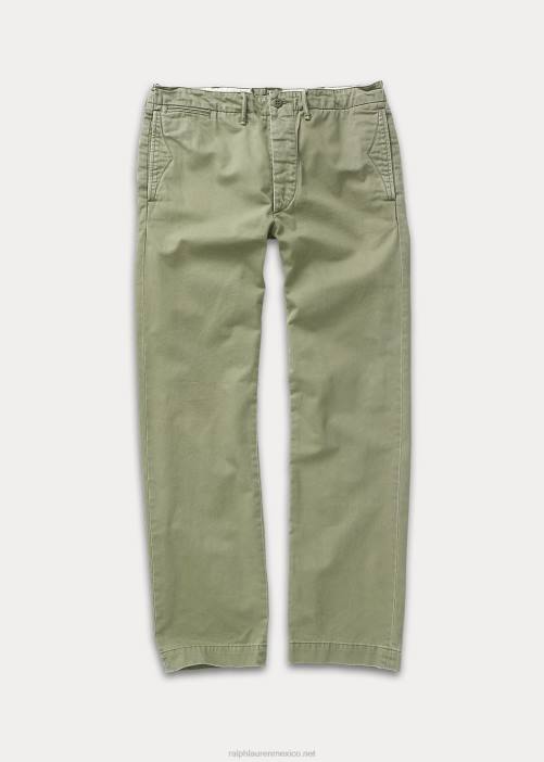 pantalón chino oficial 02RH1748 hombres Ralph Lauren aceituna