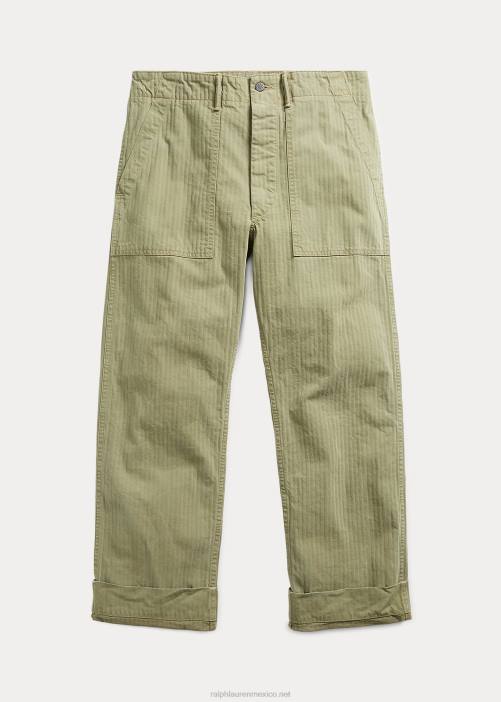 pantalón de espiga 02RH8706 hombres Ralph Lauren cerveza verde