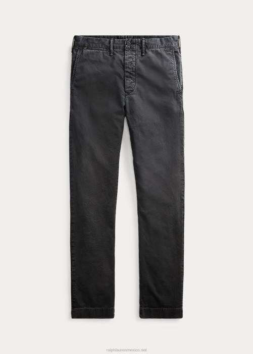 pantalones chinos ajustados 02RH1711 hombres Ralph Lauren negro desteñido