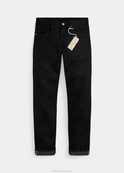 jeans ajustados negros con orillo 02RH1738 hombres Ralph Lauren