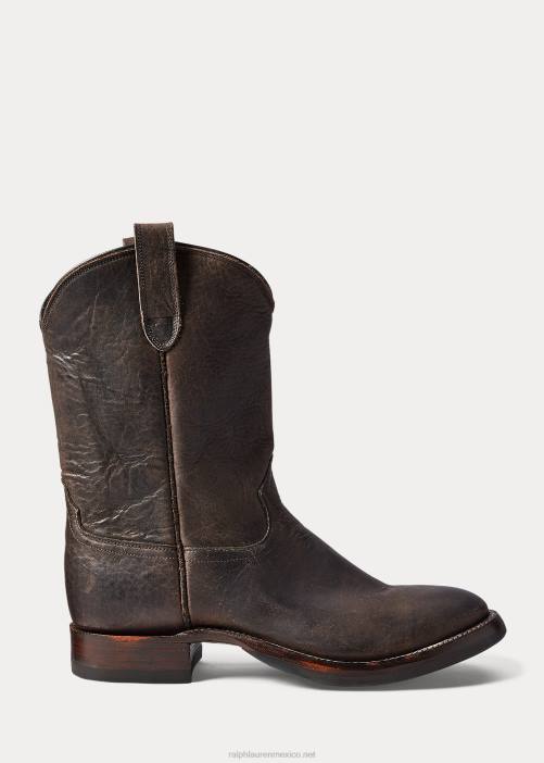 bota de cuero 02RH2132 hombres Ralph Lauren negro