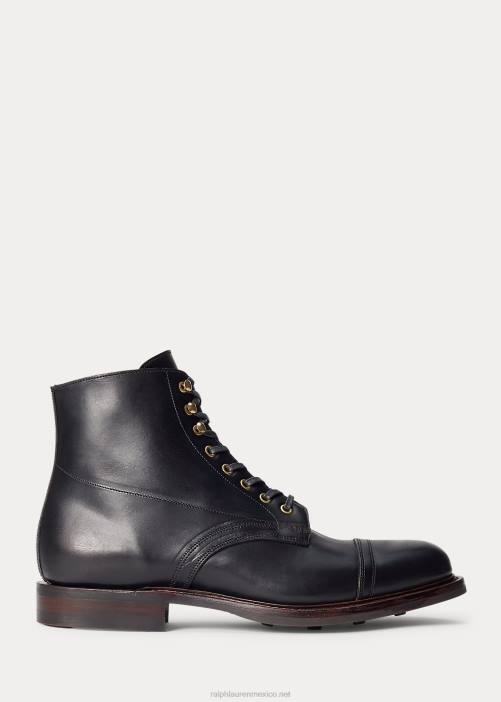 bota de cuero 02RH2138 hombres Ralph Lauren negro