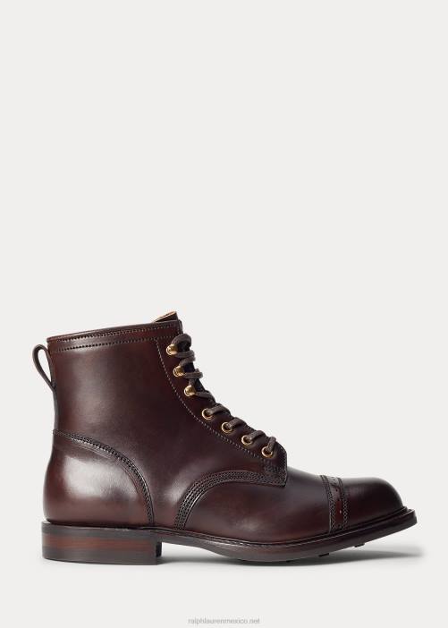 bota de cuero 02RH2139 hombres Ralph Lauren marrón