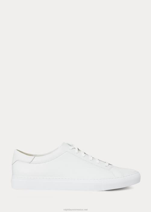 tenis jermain de piel 02RH2013 hombres Ralph Lauren blanco