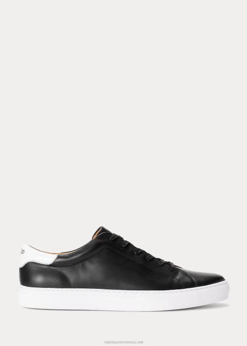 tenis jermain de piel 02RH2014 hombres Ralph Lauren negro