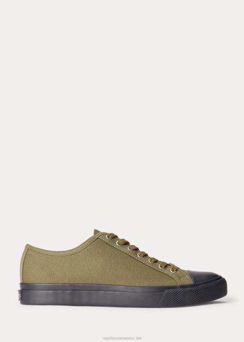 zapatilla de lona 02RH1957 hombres Ralph Lauren verde oliva