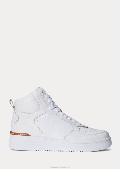 zapatillas masters mid de piel 02RH2006 hombres Ralph Lauren blanco