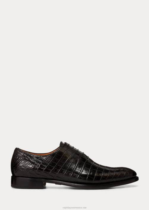 Zapato de cocodrilo darby 02RH8739 hombres Ralph Lauren negro