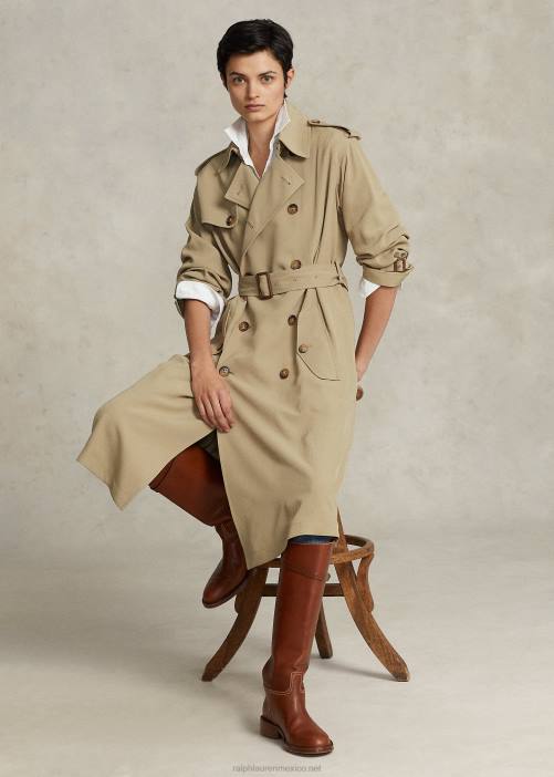 gabardina de sarga 02RH9204 mujer Ralph Lauren caqui del desierto