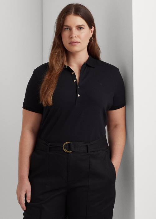 polo de piqué elástico 02RH4626 mujer Ralph Lauren negro