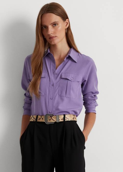 camisa de crepé 02RH4877 mujer Ralph Lauren