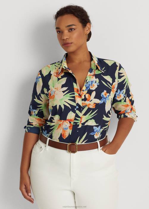 camisa de crepé floral 02RH4795 mujer Ralph Lauren