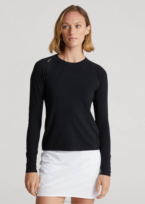 camiseta de manga larga 02RH3716 mujer Ralph Lauren negro