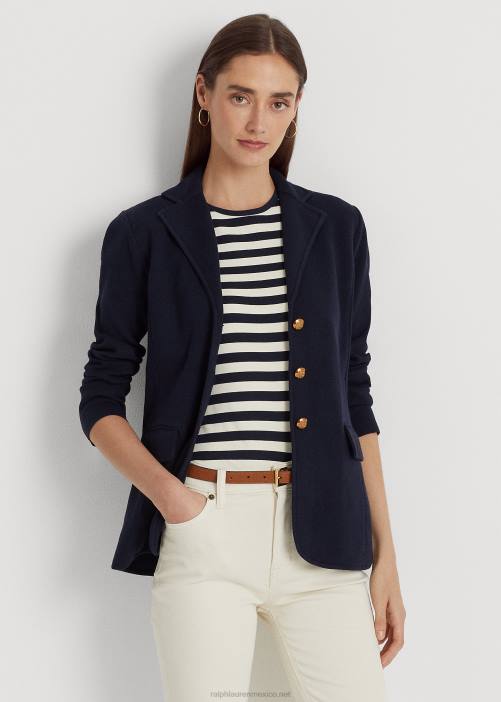 blazer de algodón peinado 02RH4275 mujer Ralph Lauren Armada