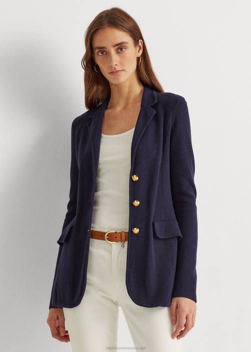 blazer de algodón peinado 02RH4490 mujer Ralph Lauren Armada