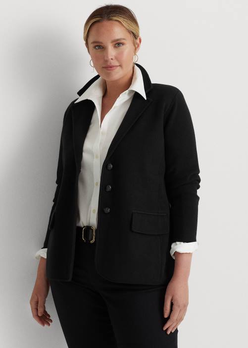 blazer de algodón peinado 02RH4739 mujer Ralph Lauren negro