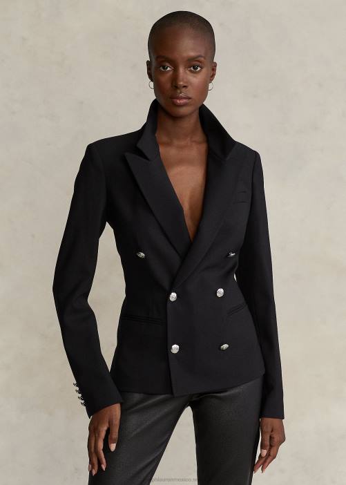 blazer de lana elástica 02RH9256 mujer Ralph Lauren negro