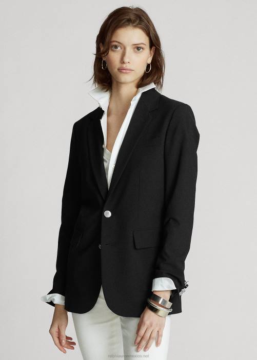 blazer en mezcla de lana 02RH4757 mujer Ralph Lauren negro