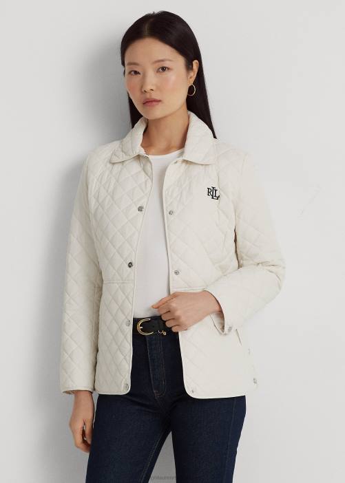 chaqueta acolchada con rombos 02RH4126 mujer Ralph Lauren blanco