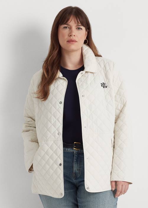 chaqueta acolchada con rombos 02RH4705 mujer Ralph Lauren blanco