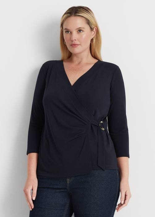 top de punto elástico 02RH4492 mujer Ralph Lauren Armada