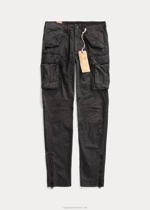 pantalones cargo ajustados elásticos 02RH3682 mujer Ralph Lauren negro