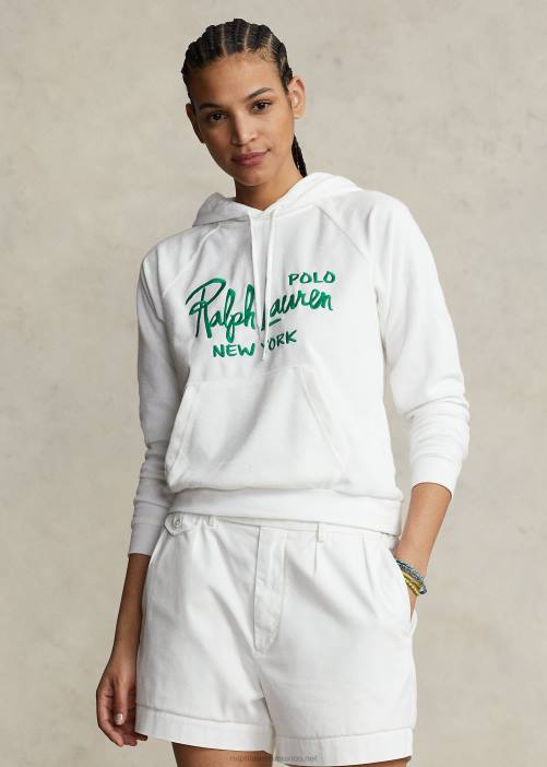 sudadera con logo bordado 02RH2970 mujer Ralph Lauren blanco