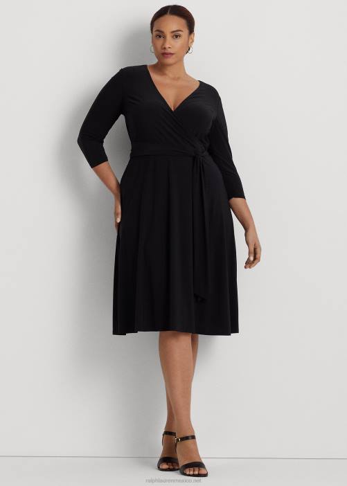 vestido de punto con sobrepelliz 02RH4687 mujer Ralph Lauren negro